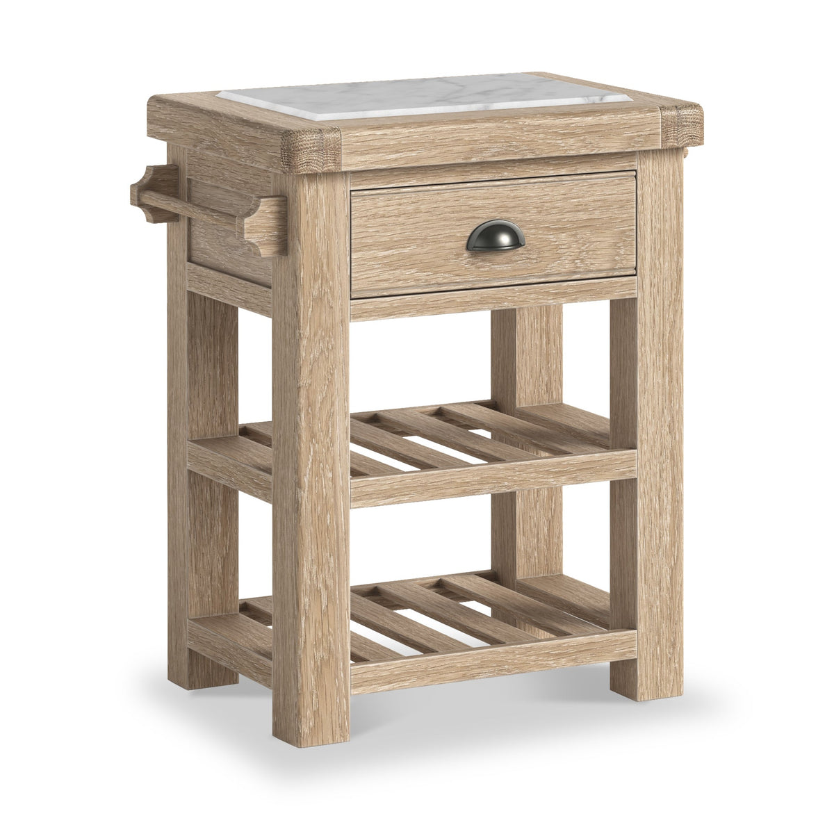 Portland Washed Oak Small Kitchen Island