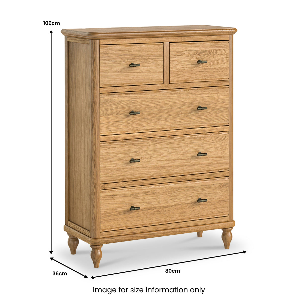 Alderley Oak 2 Over 3 Drawer Chest