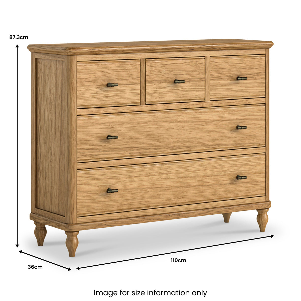 Alderley Oak 3 Over 2 Drawer Chest