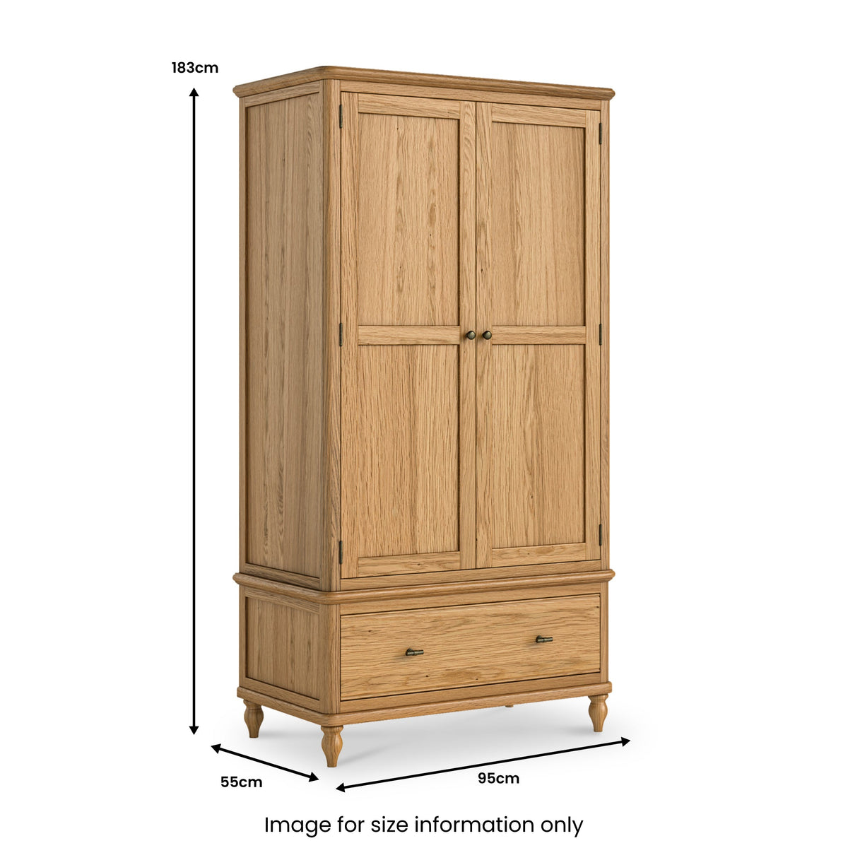 Alderley Oak Double Wardrobe With Drawer