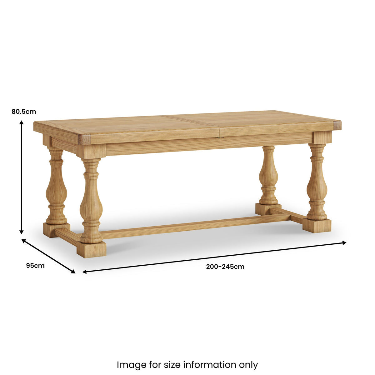 Portland Oak 200-245cm Extending Trestle Dining Table
