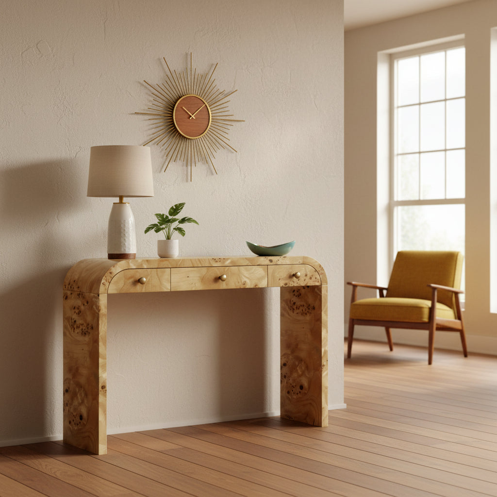 Calder Light Burl Console Table