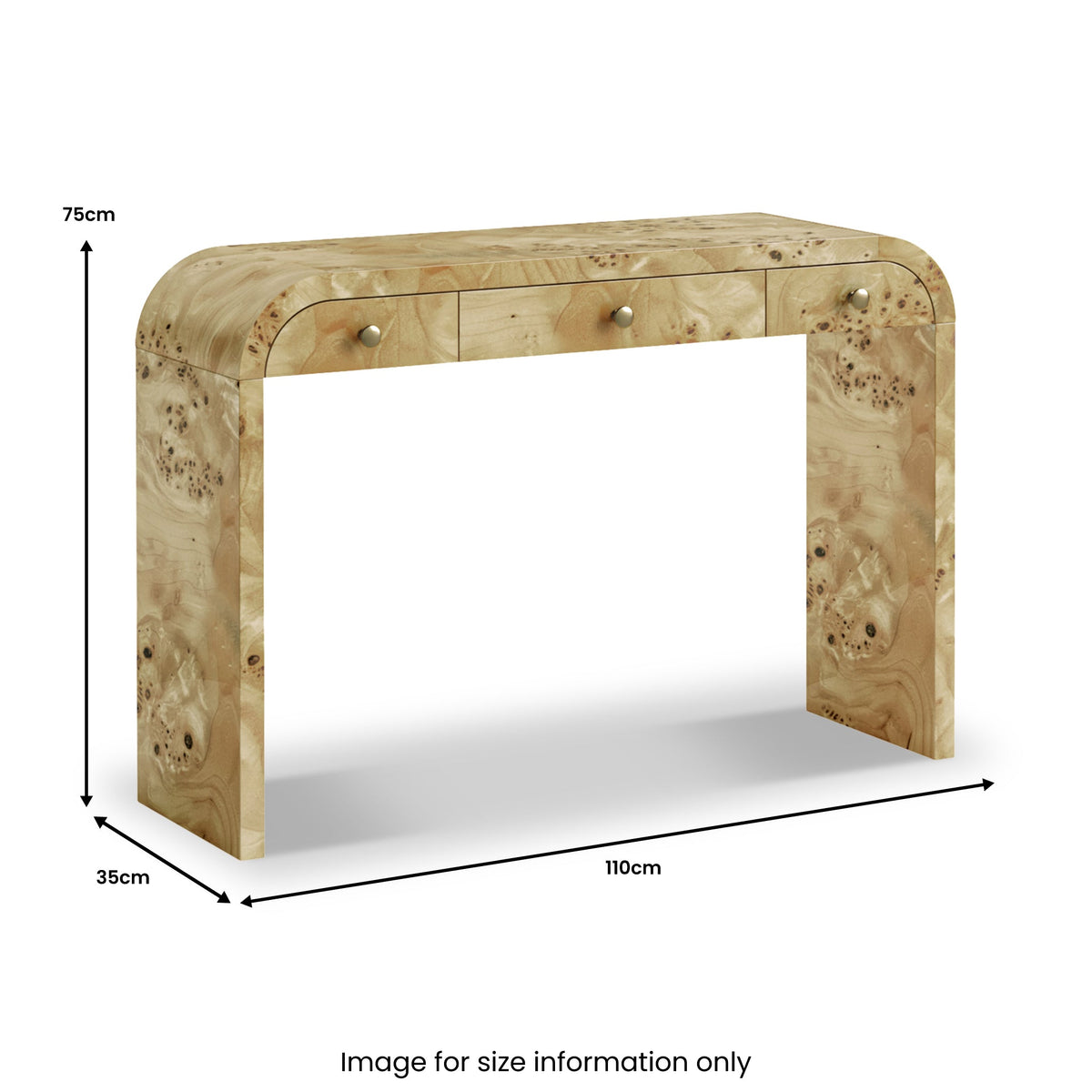 Calder Light Burl Console Table