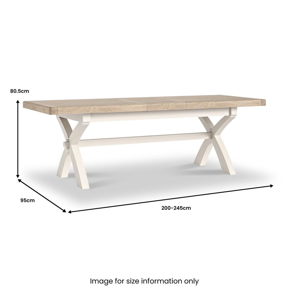 Belmont 200-245cm Extendable Cross Leg Dining Table