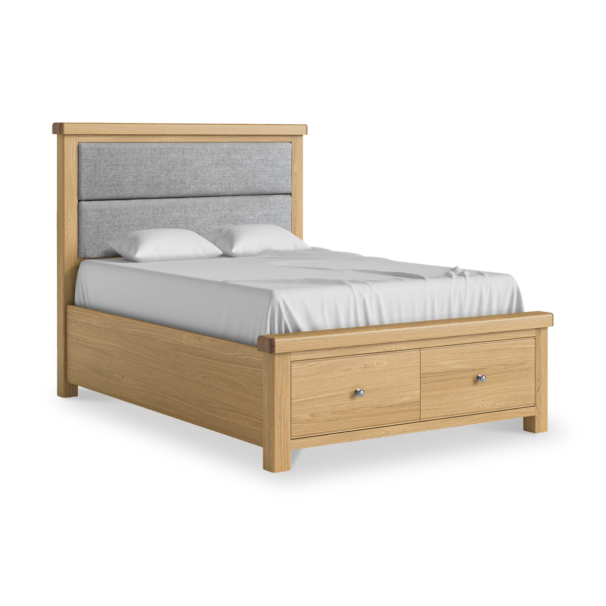 Portland Oak Bed Frame With Drawers
