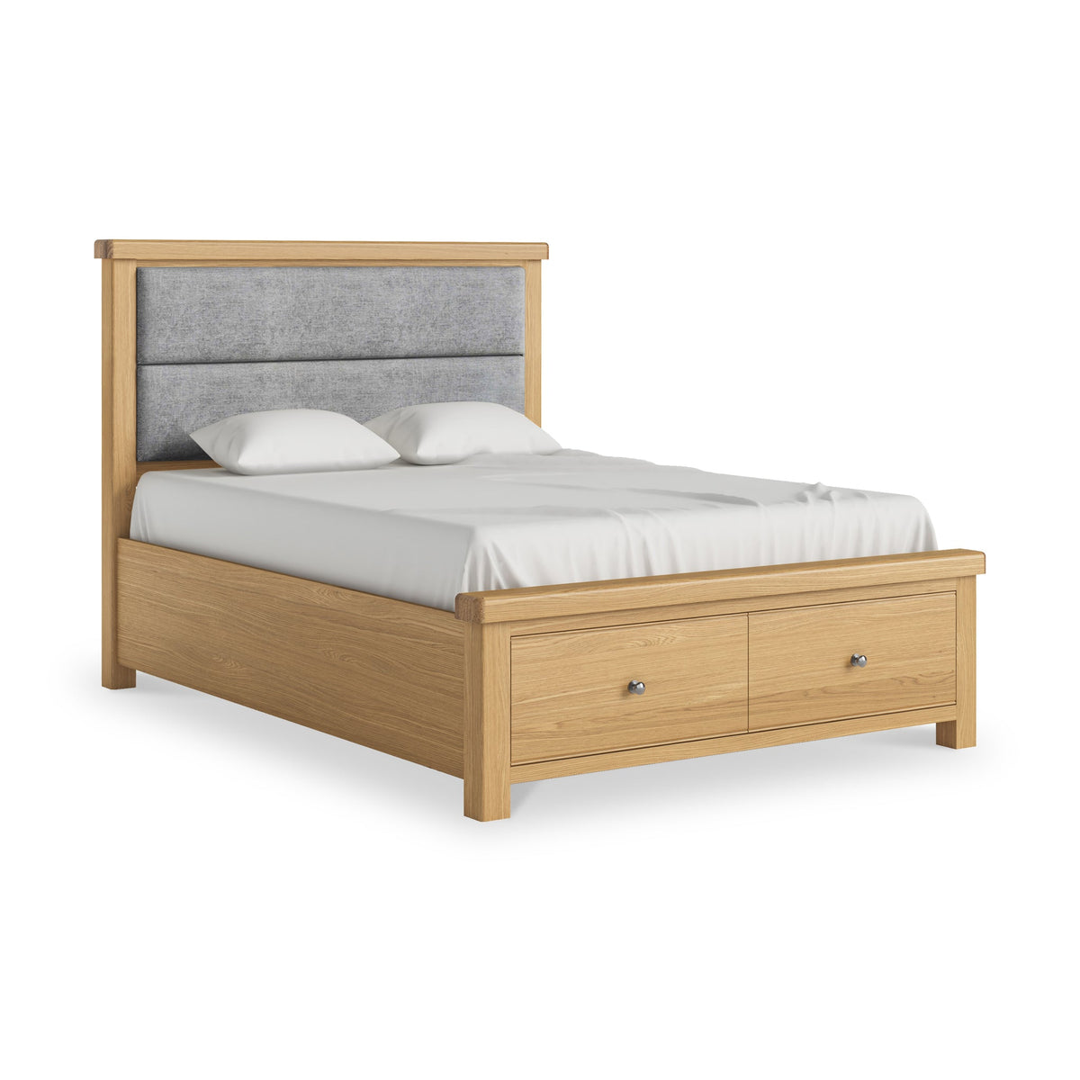 Portland Oak Bed Frame With Drawers