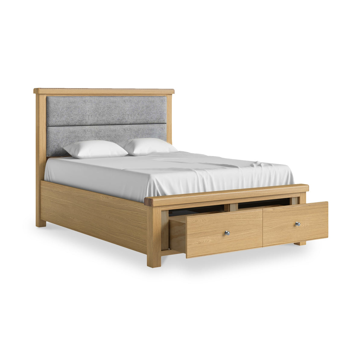 Portland Oak Bed Frame With Drawers