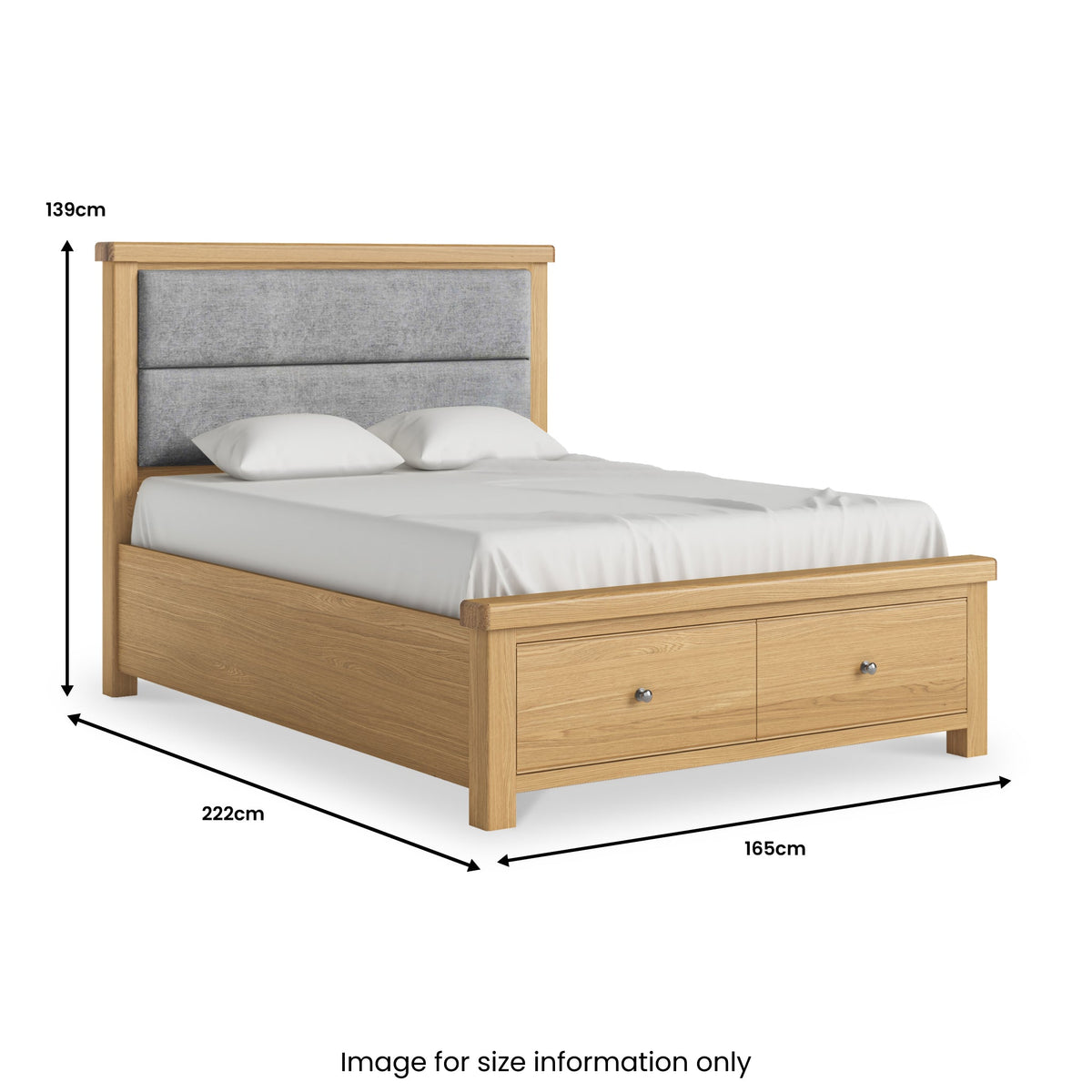 Portland Oak Bed Frame With Drawers