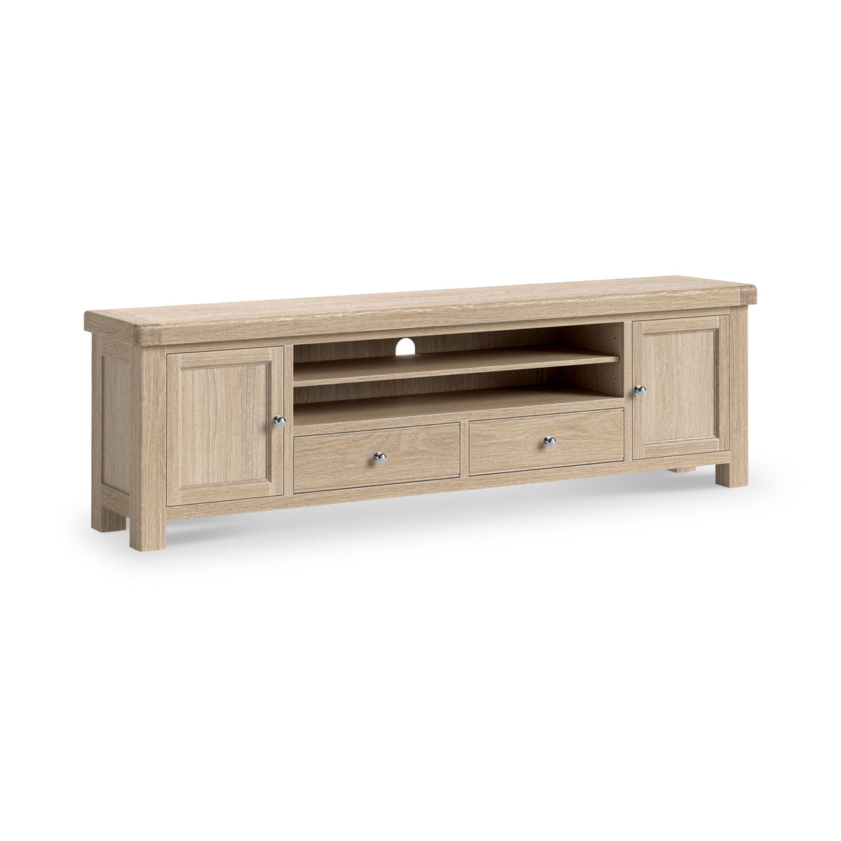 Portland Washed Oak TV & Media Storage Unit