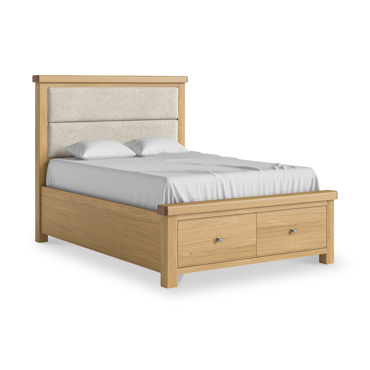 Portland Oak Bed Frame With Drawers