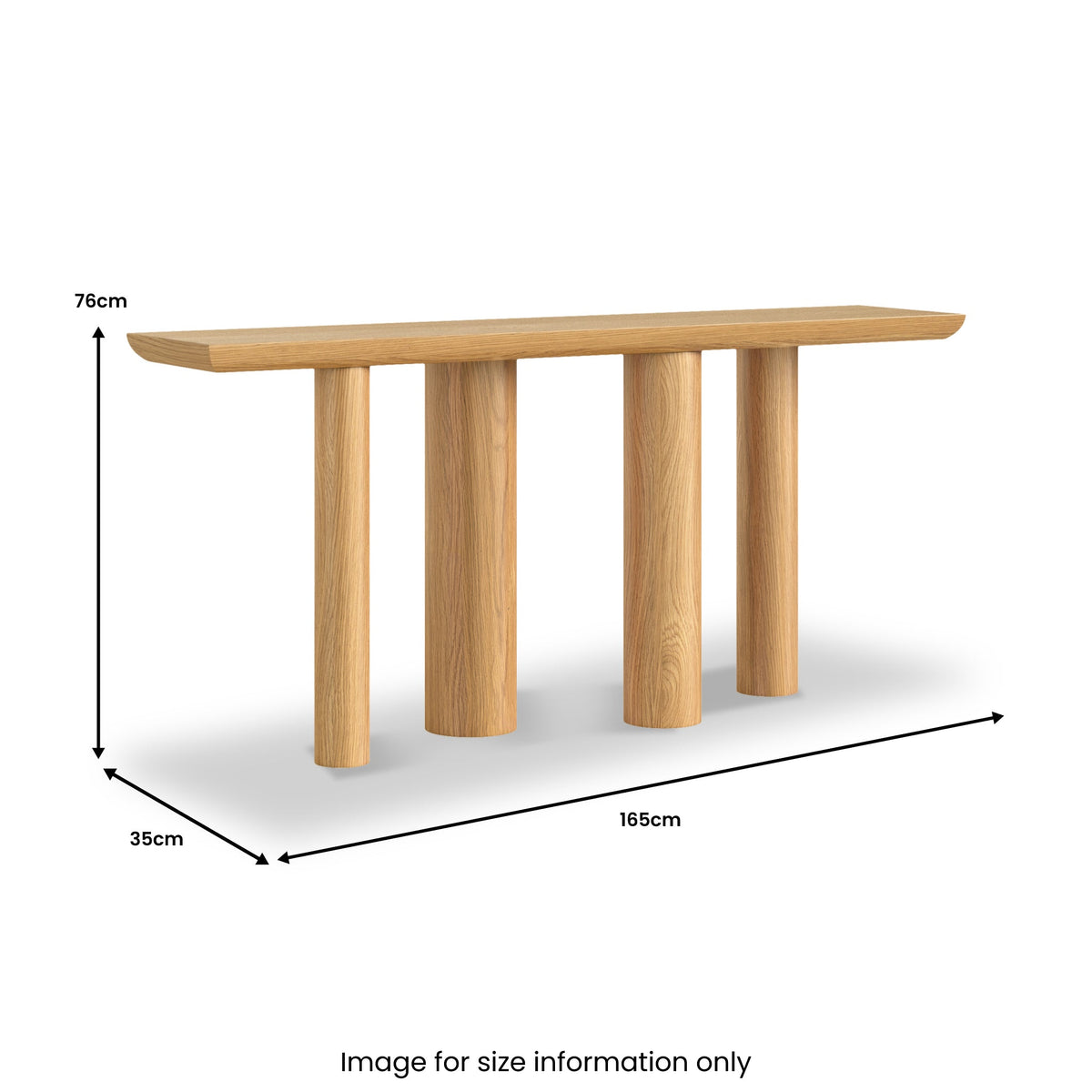 Arden Oak 165cm Console Table