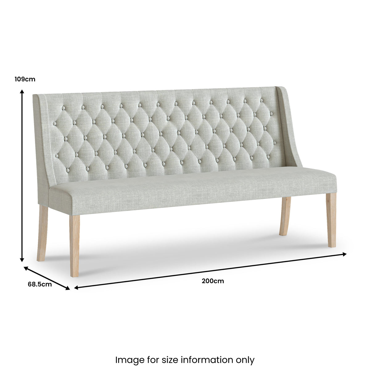 Portland Washed Oak Button Back Dining Sofa