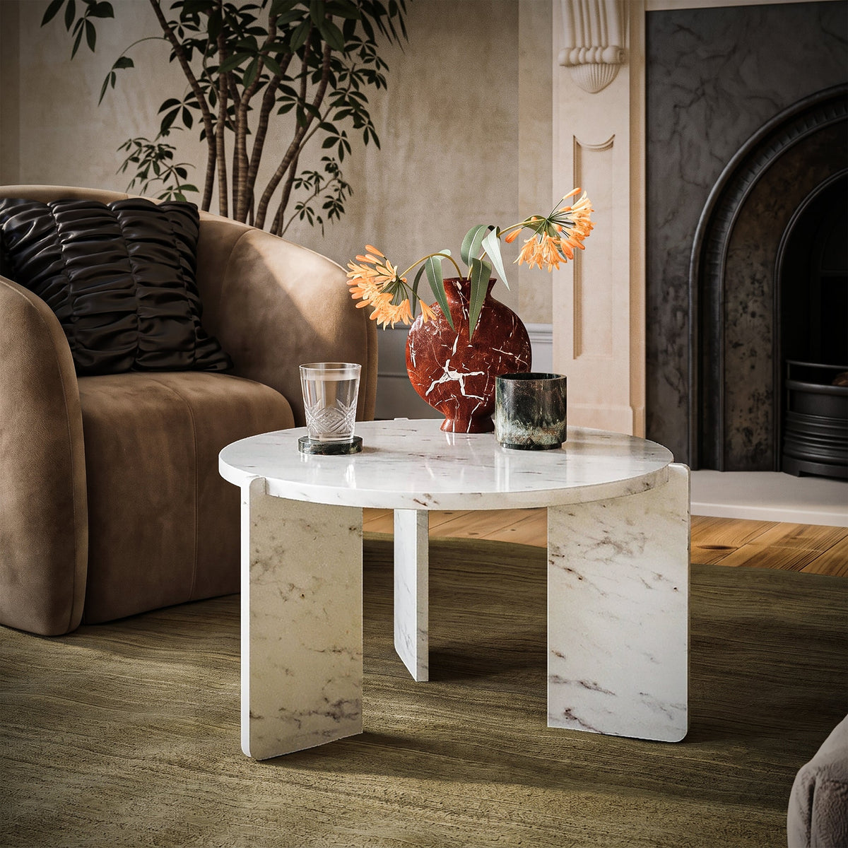 Langham Marble Small Round Coffee Table