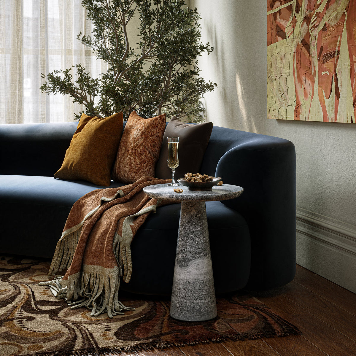 Langham Marble Round Side Table