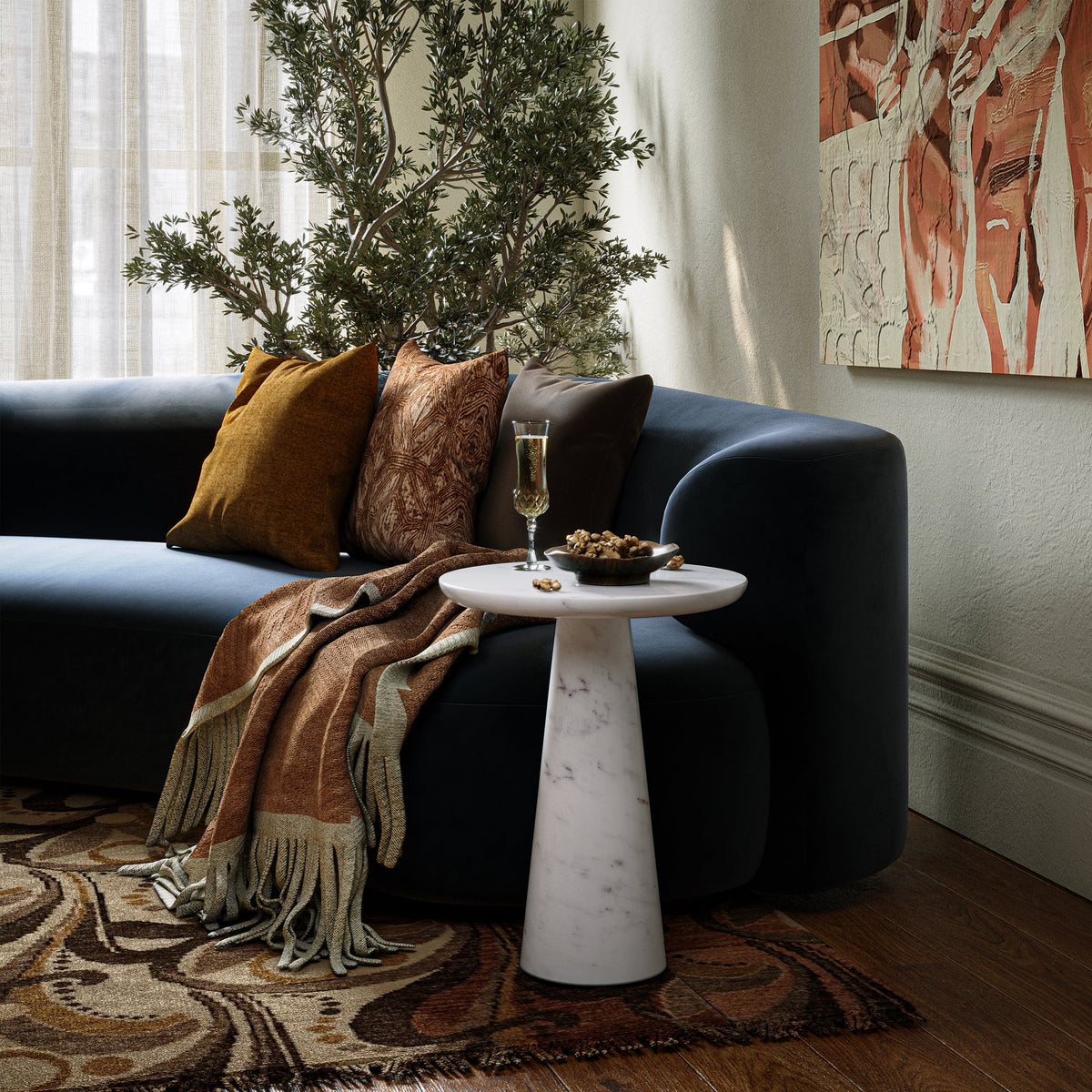 Langham Marble Round Side Table