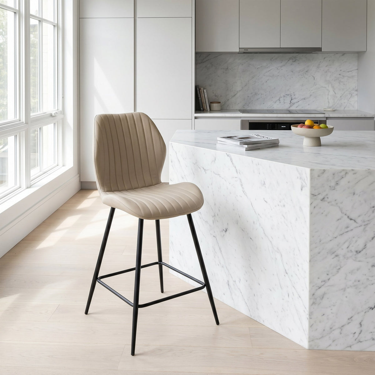 Manuelle Faux Leather Bar Stool