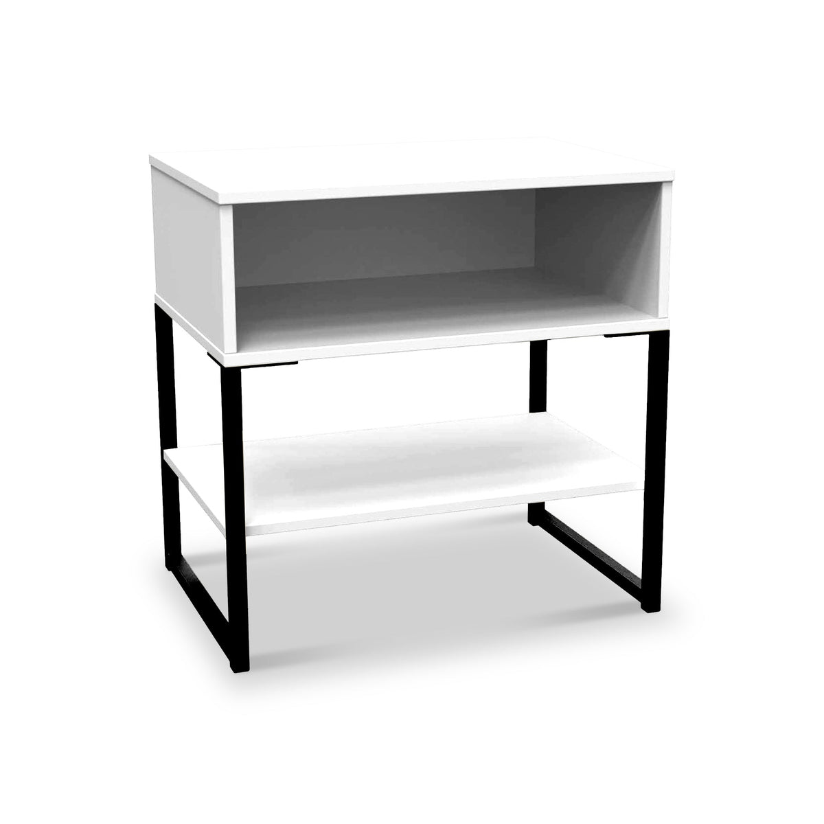 Hudson Open Drawer Bedside Table with Lower Shelf