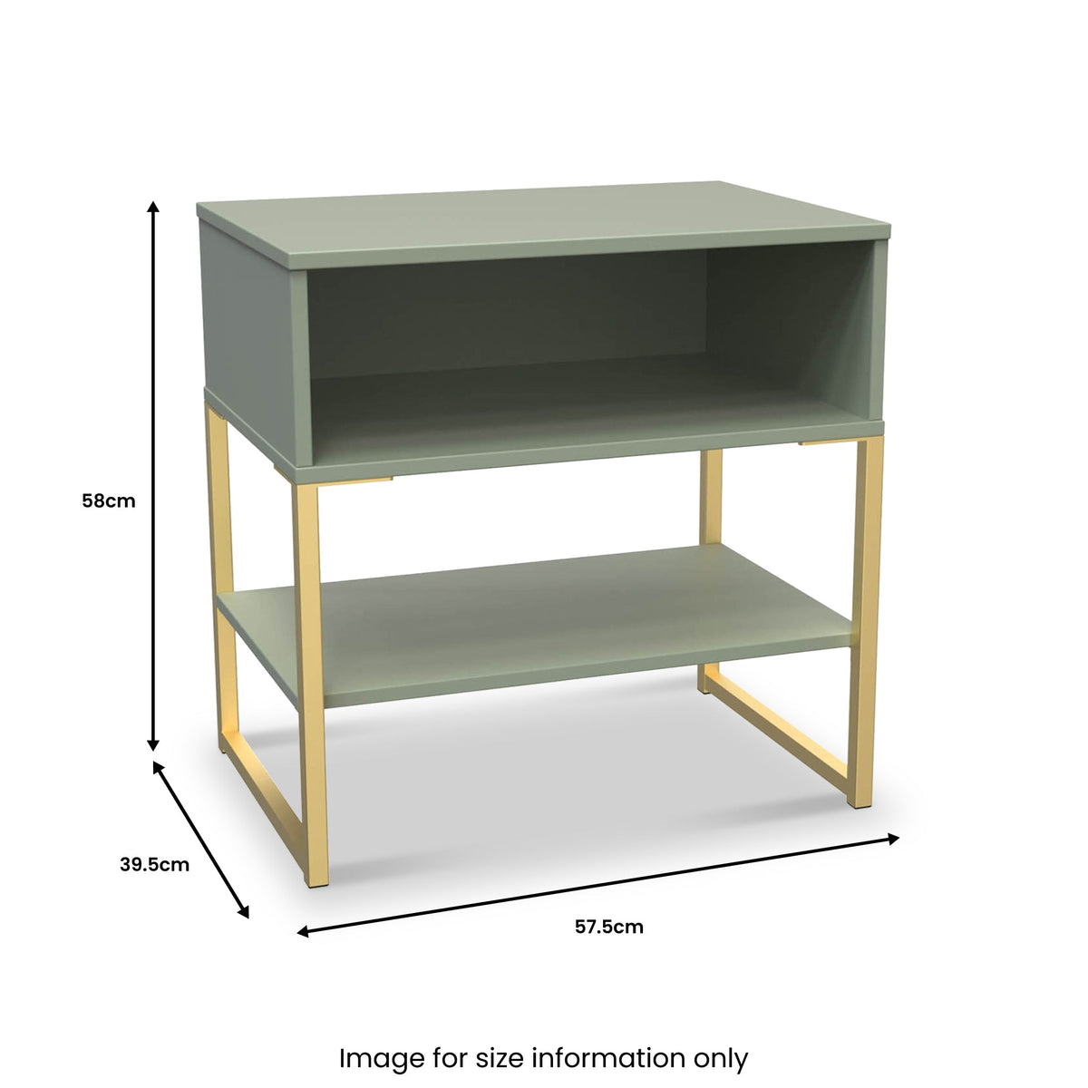 Hudson Open Drawer Bedside Table with Lower Shelf