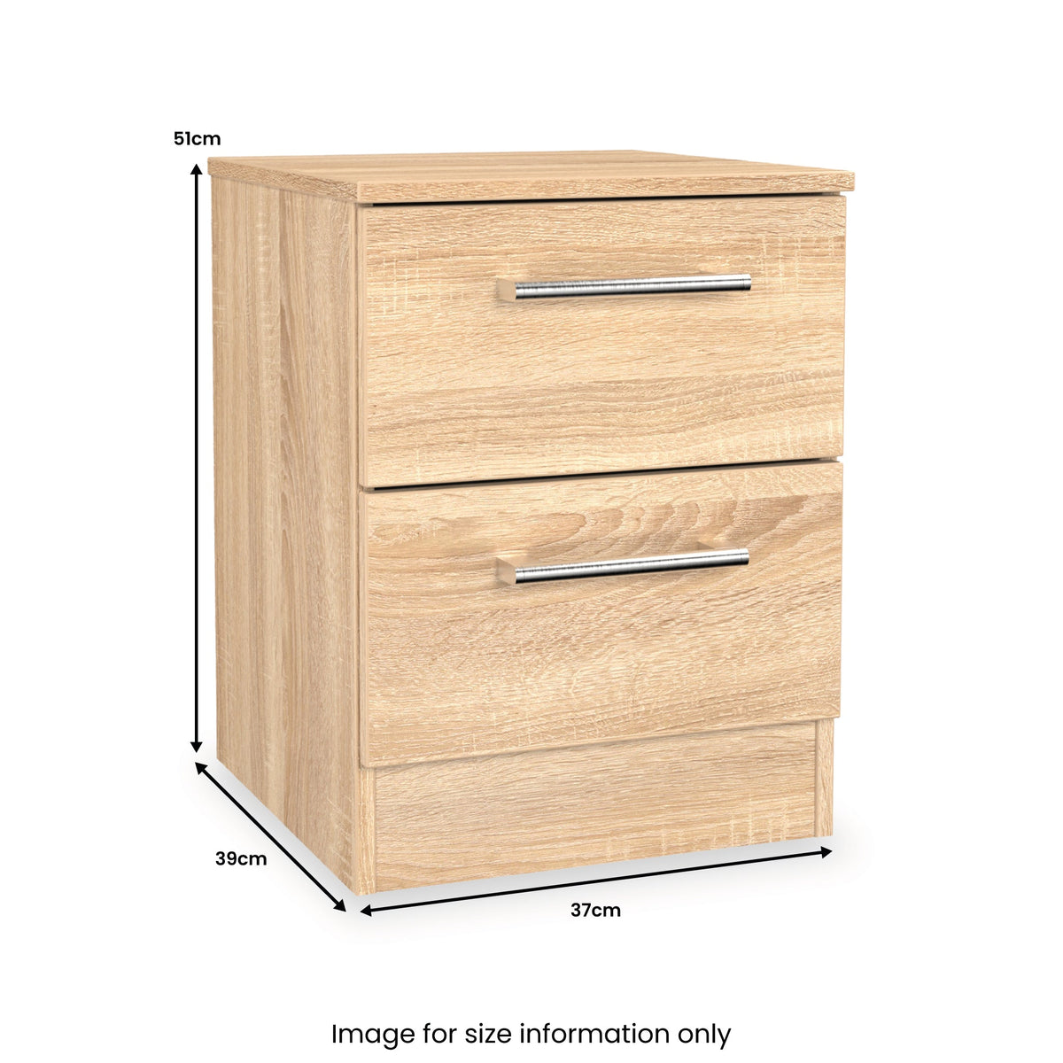 Hadley 2 Drawer Bedside Table