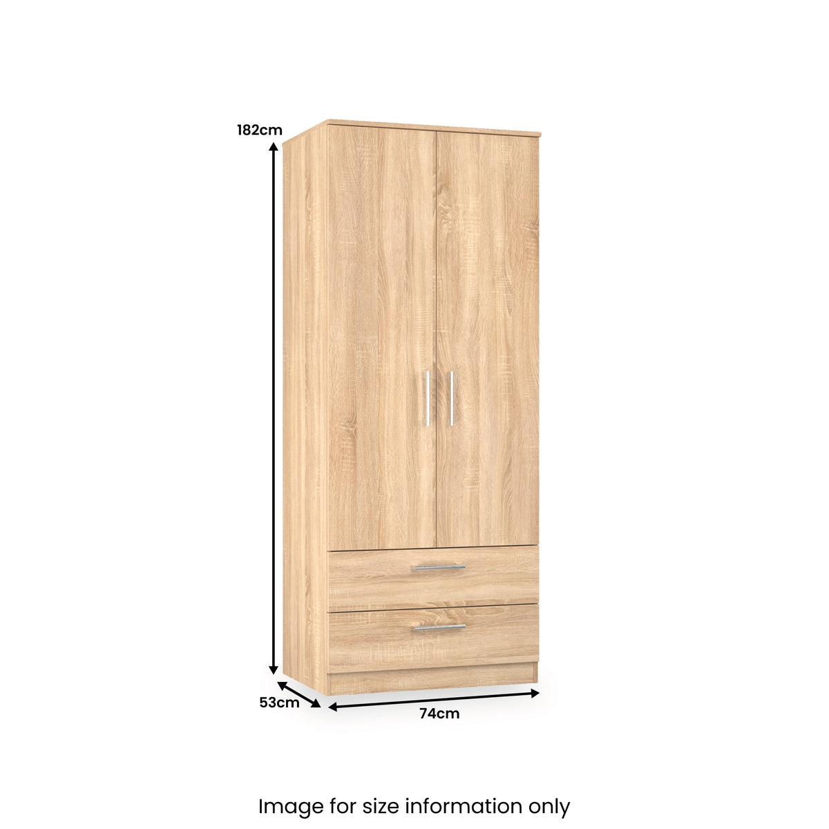 Hadley Double Wardrobe With 2 Drawers