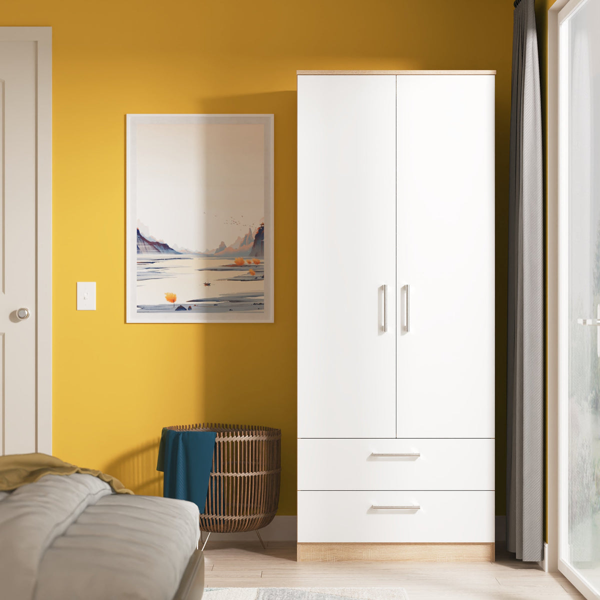 Hadley Double Wardrobe With 2 Drawers