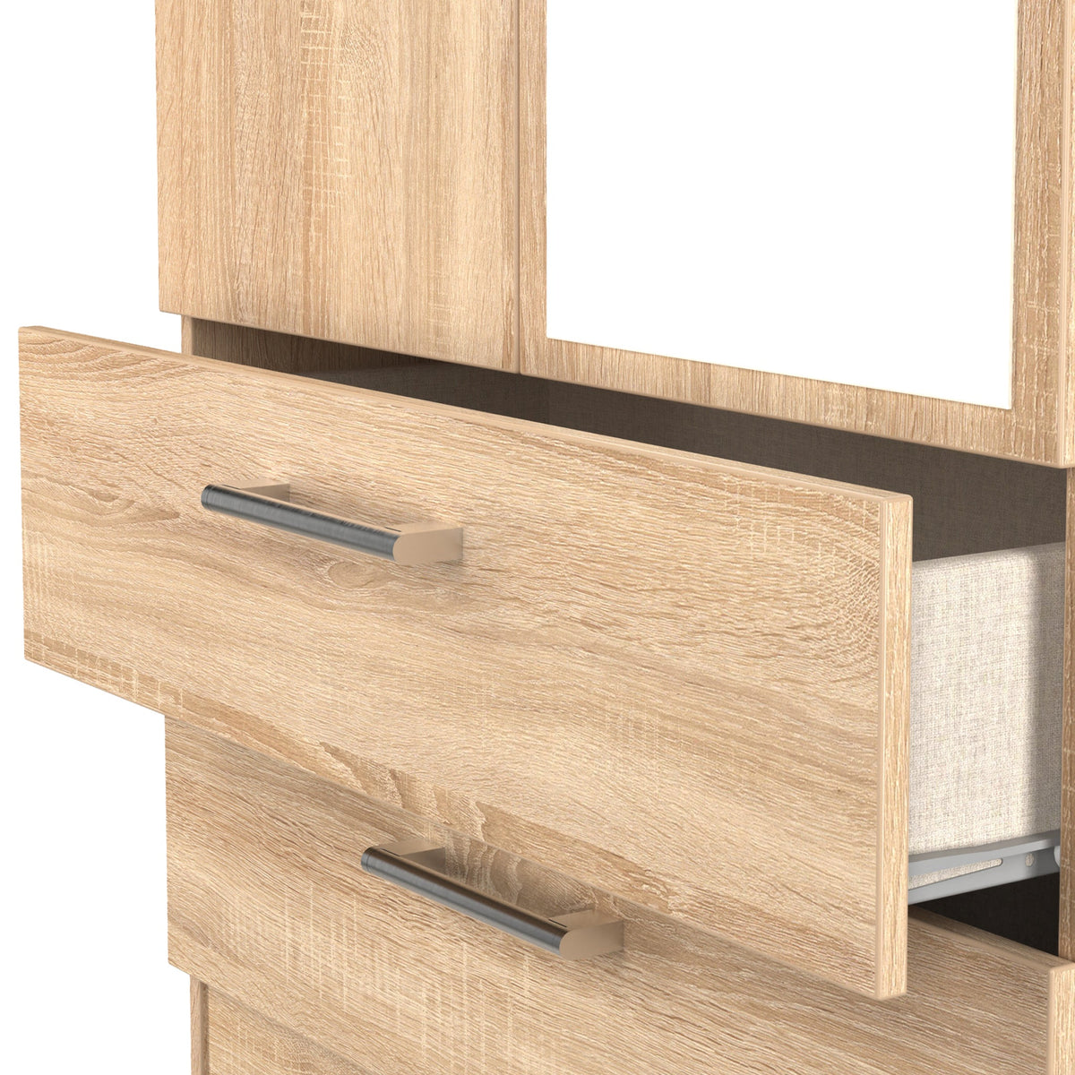 Hadley Mirrored Double Wardrobe with Drawers