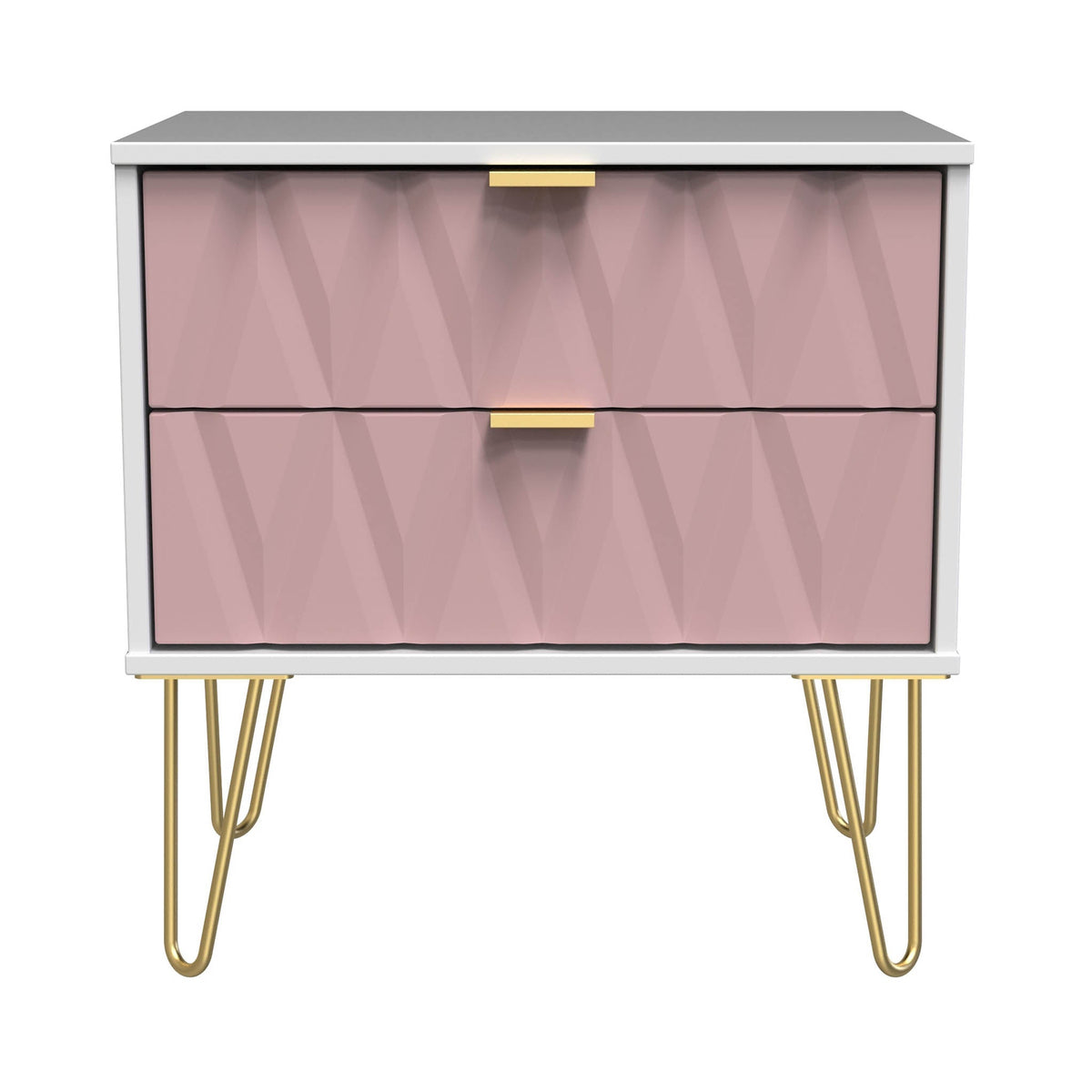 Geo 2 Drawer Utility with Gold Hairpin Legs