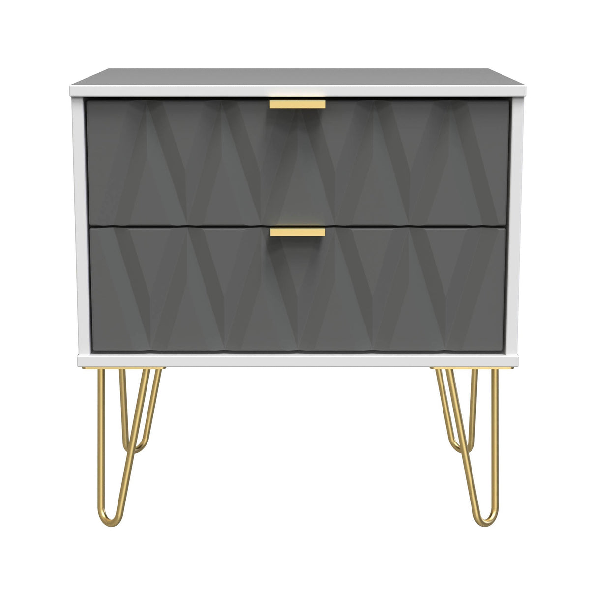Geo 2 Drawer Utility with Gold Hairpin Legs