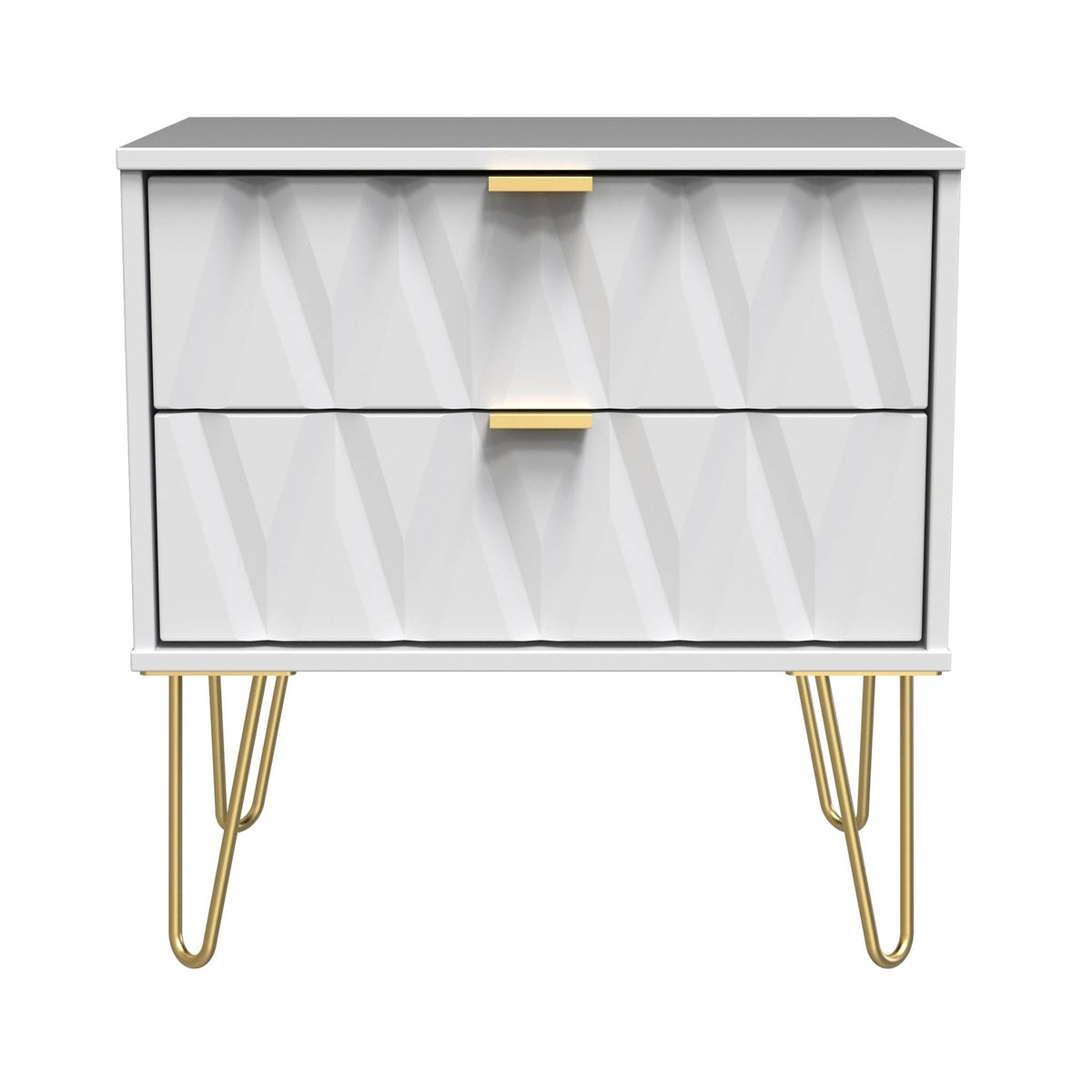 Geo 2 Drawer Utility with Gold Hairpin Legs