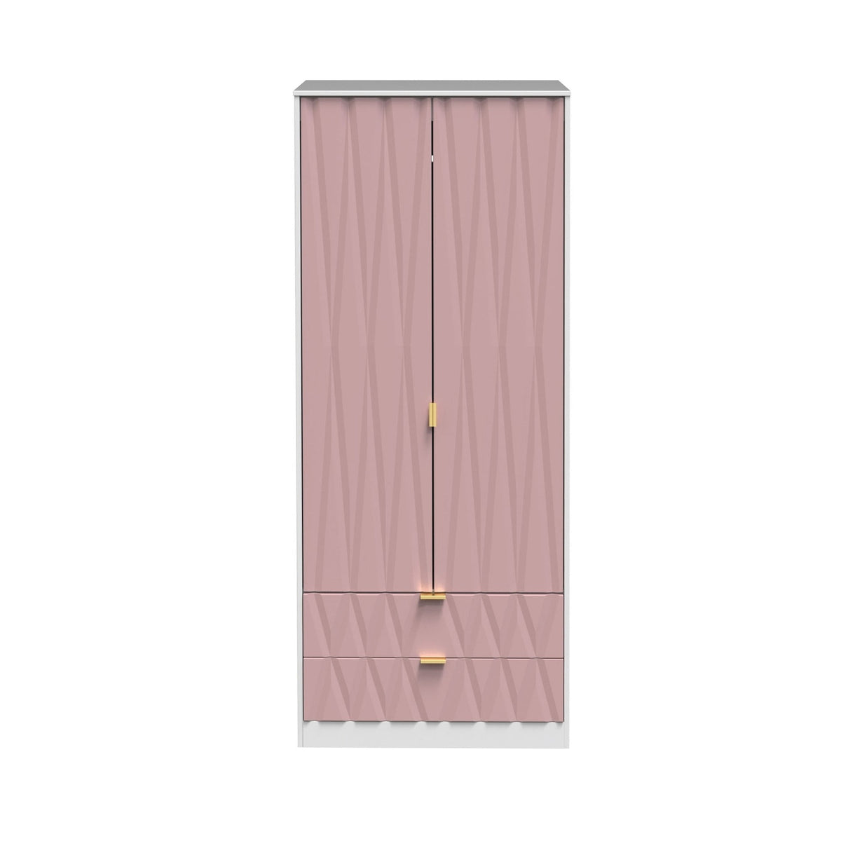 Geo Panelled 2 Door 2 Drawer Wardrobe