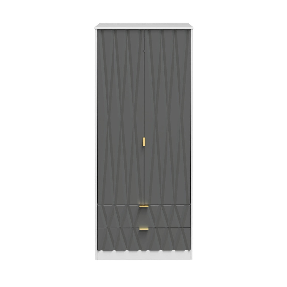 Geo Panelled 2 Door 2 Drawer Wardrobe