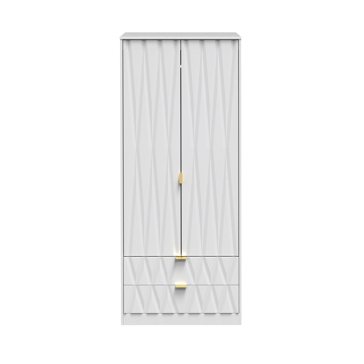 Geo Panelled 2 Door 2 Drawer Wardrobe
