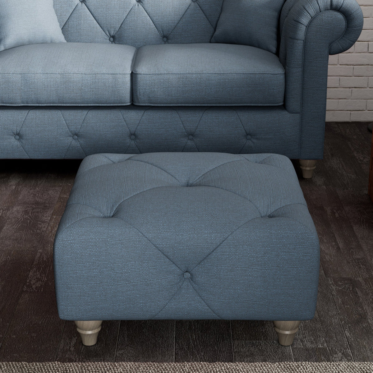Everett Button Top Footstool