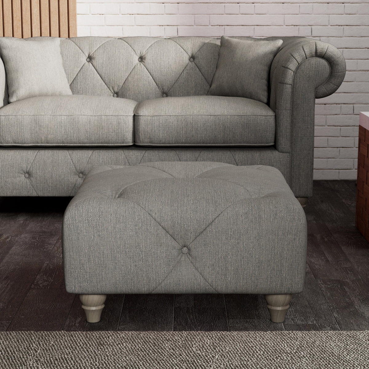 Everett Button Top Footstool