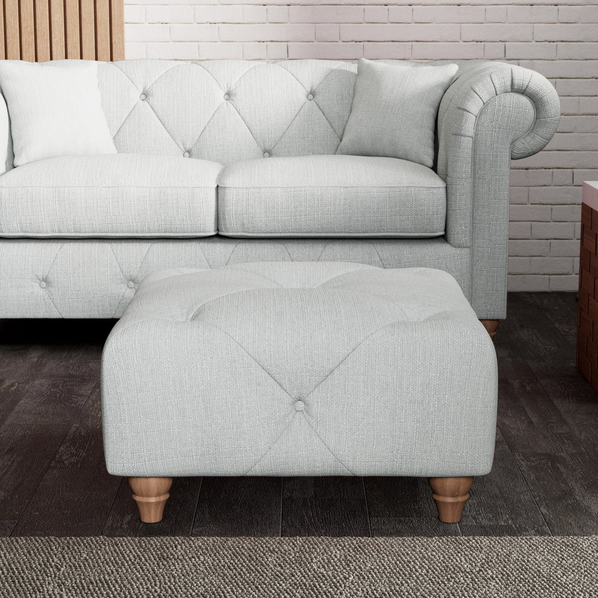 Everett Button Top Footstool