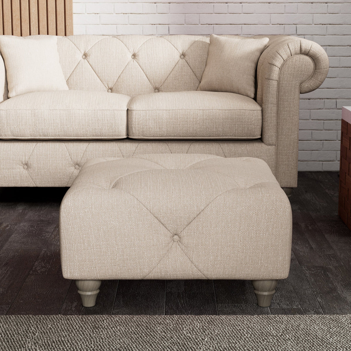 Everett Button Top Footstool
