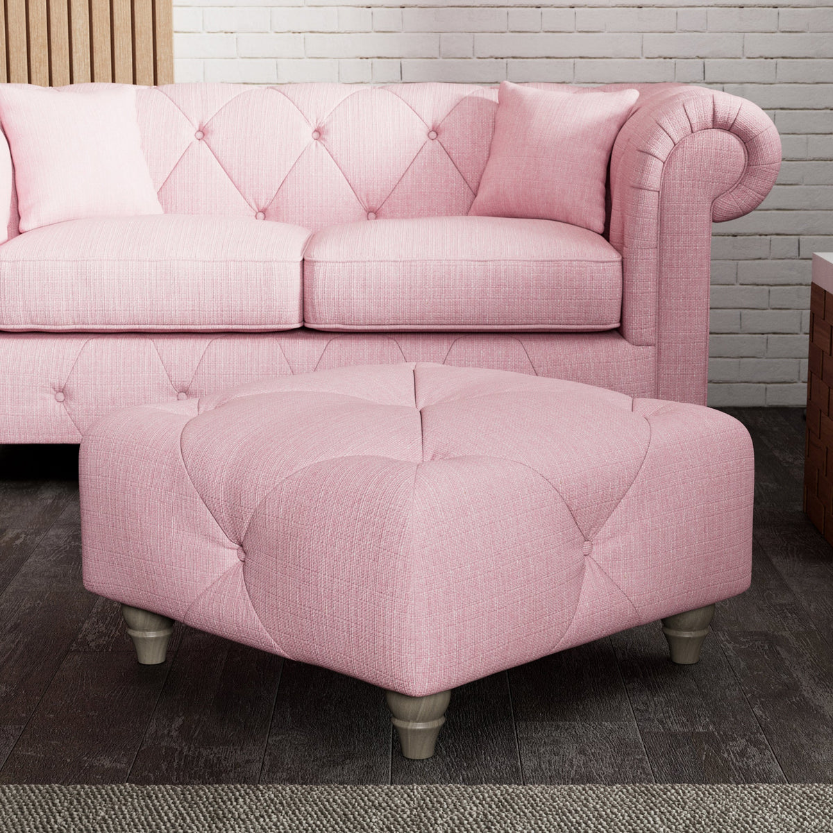 Everett Button Top Footstool