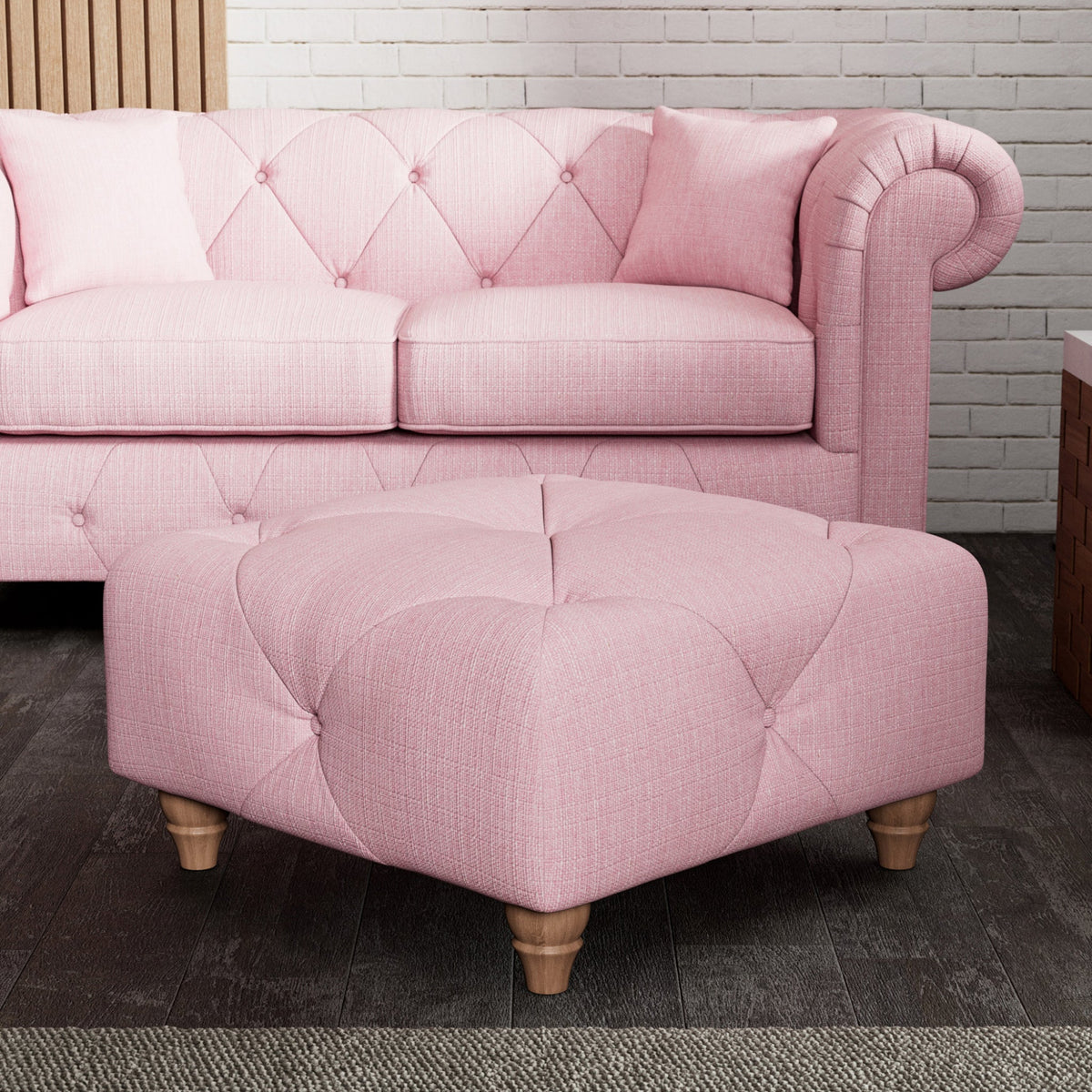 Everett Button Top Footstool