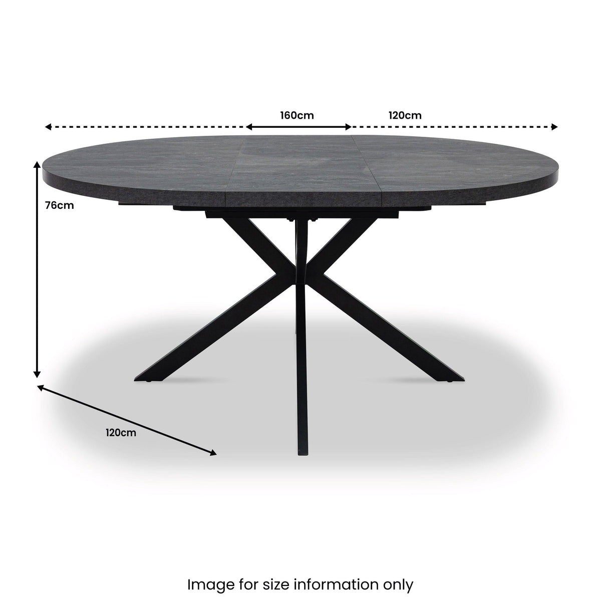 Rivelle 120-160cm Extending Round Dining Table