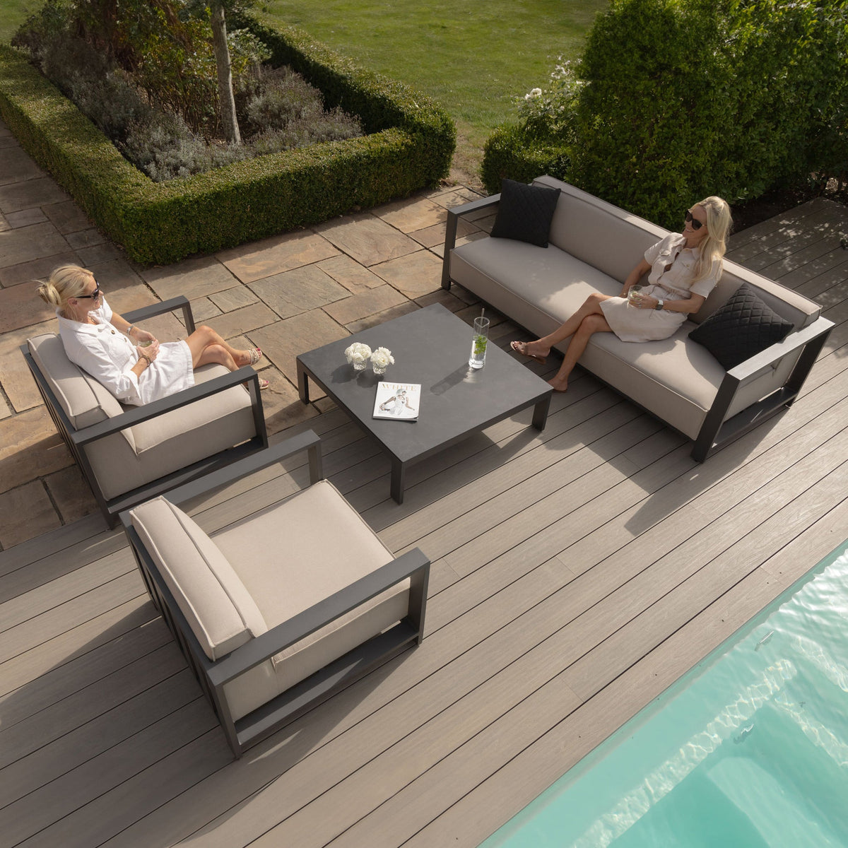 Maze Ibiza 3 Seat Sofa Set with Square Table