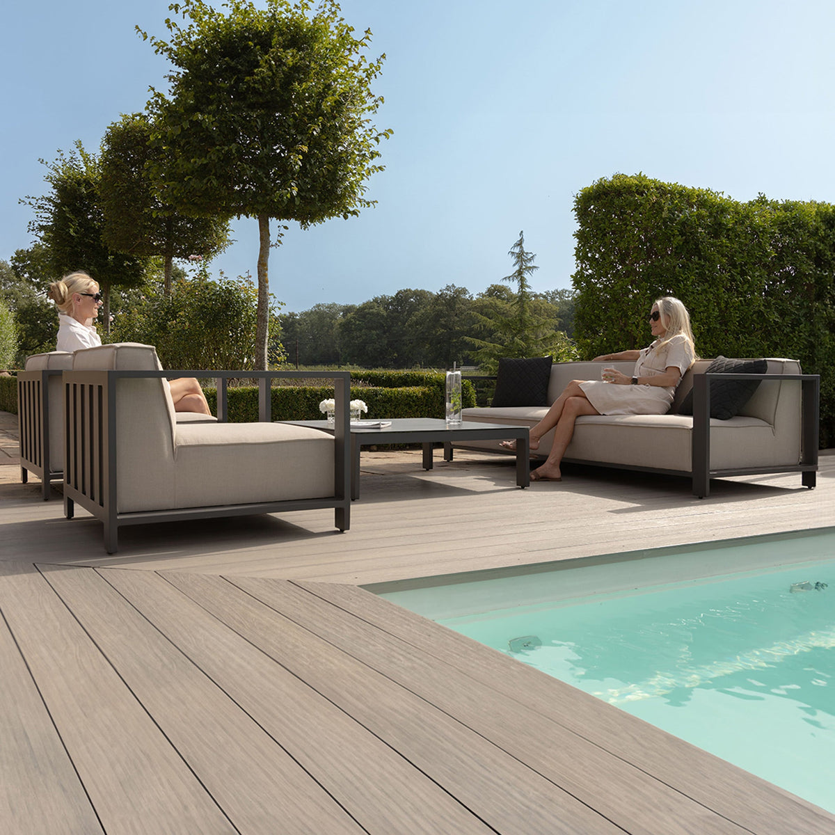 Maze Ibiza 3 Seat Sofa Set with Square Table