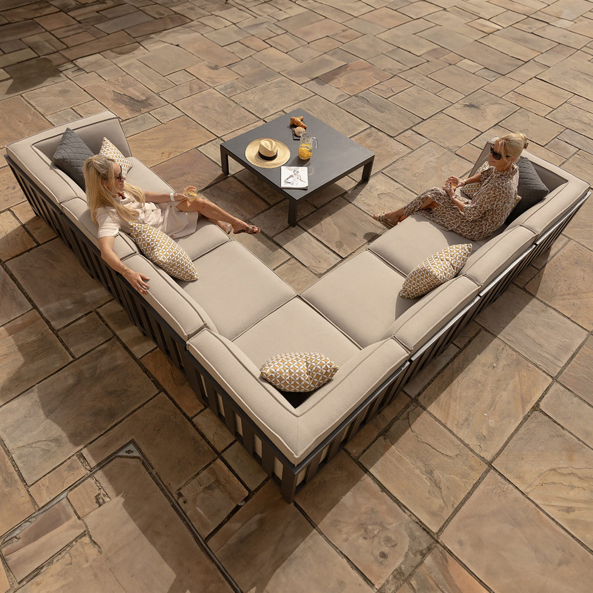 Maze Ibiza Large Corner Sofa Set with Square Table