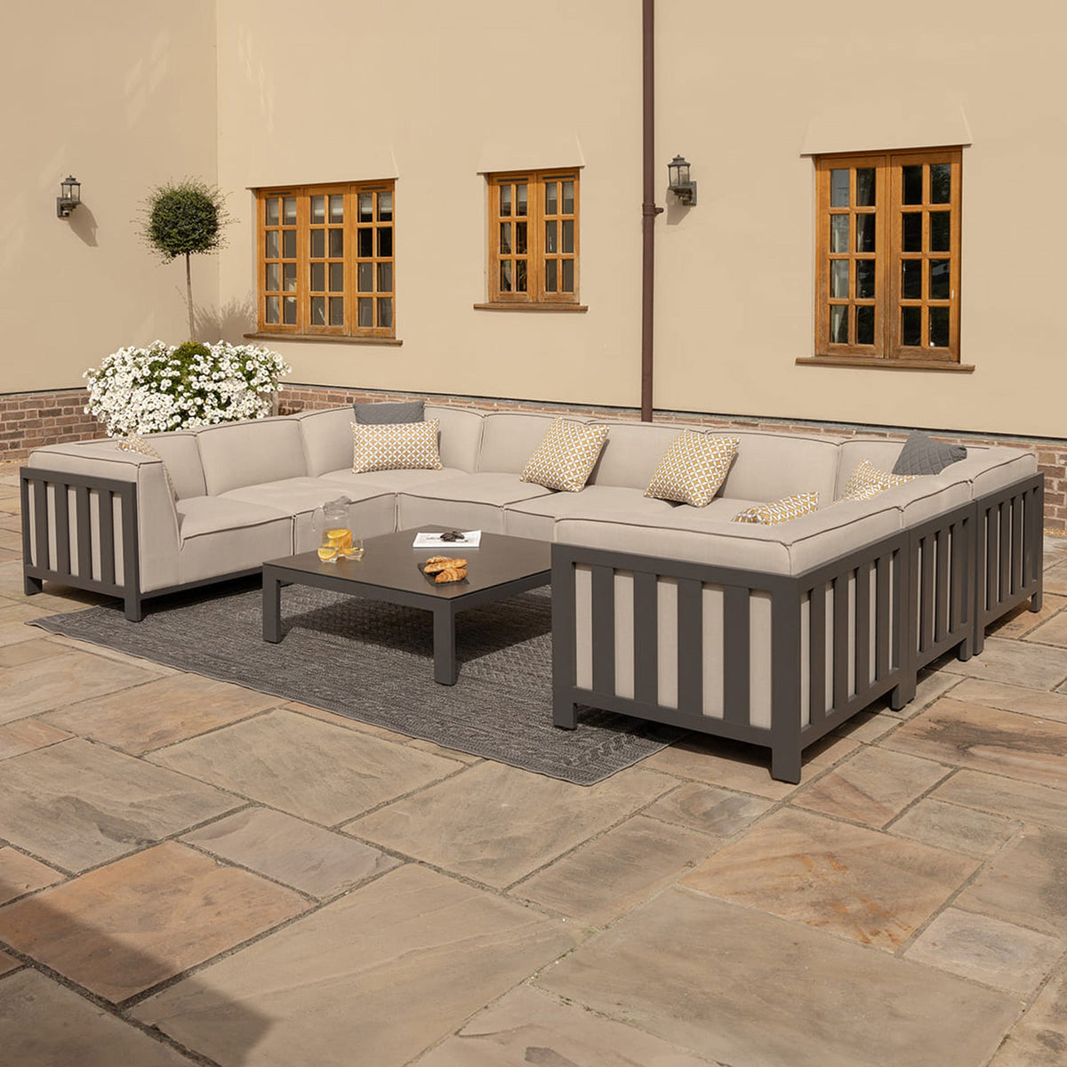 Maze Ibiza U Shape Sofa Set With Square Table