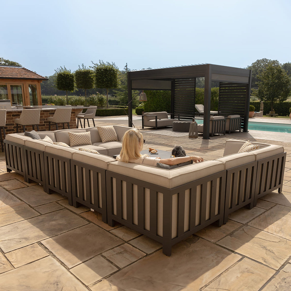 Maze Ibiza U Shape Sofa Set With Square Table