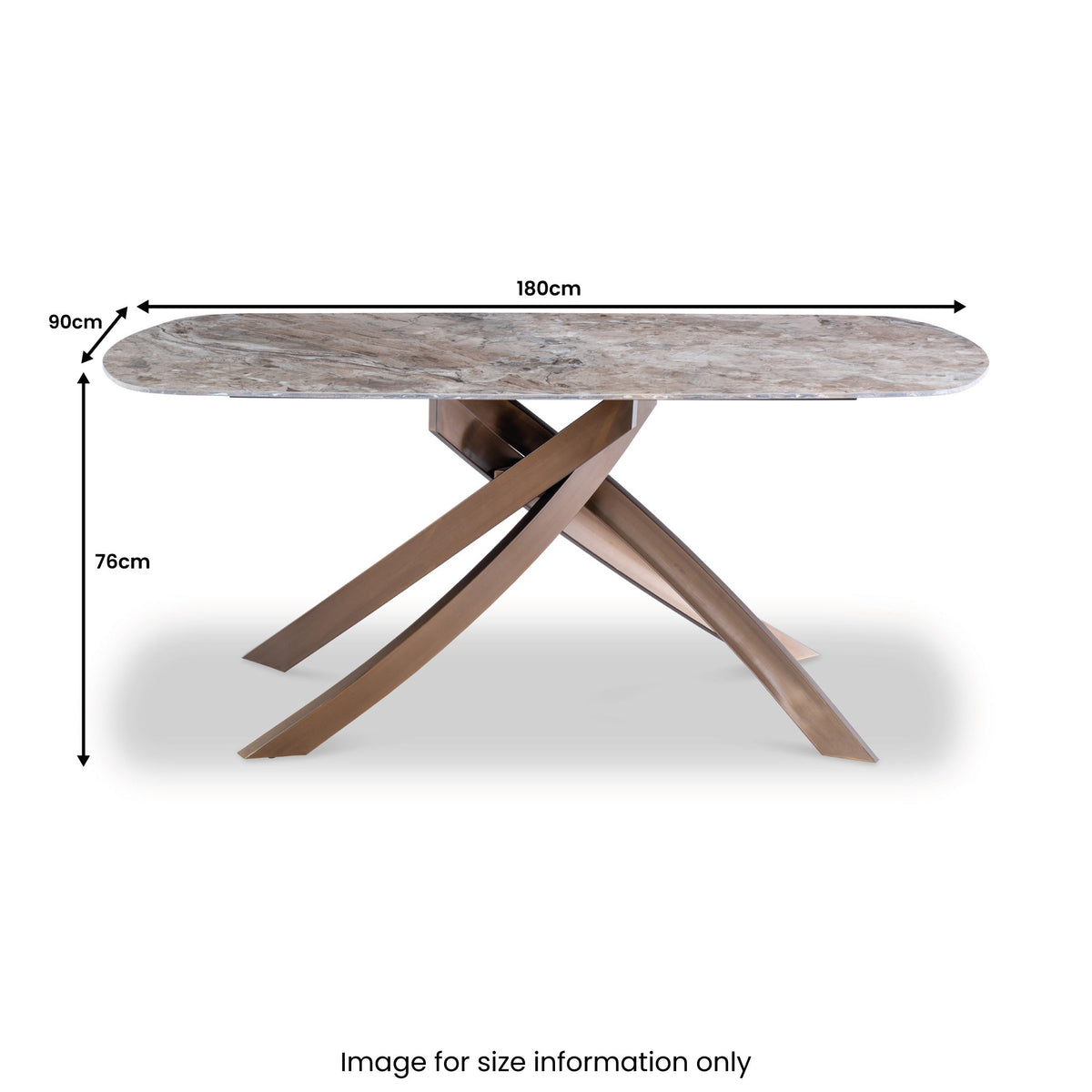 Troy Brown 180cm Sintered Stone Dining Table