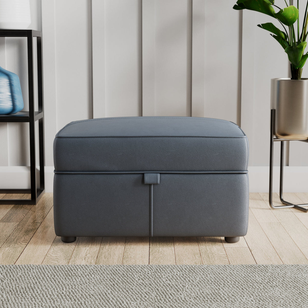 Edison Leather Storage Footstool