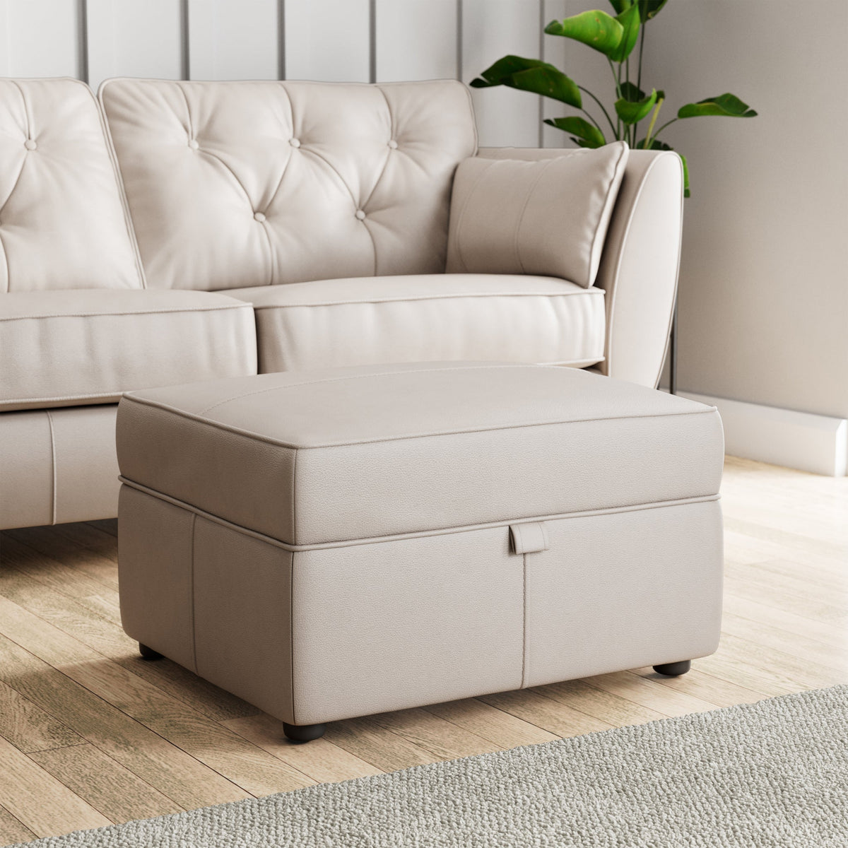 Edison Leather Storage Footstool