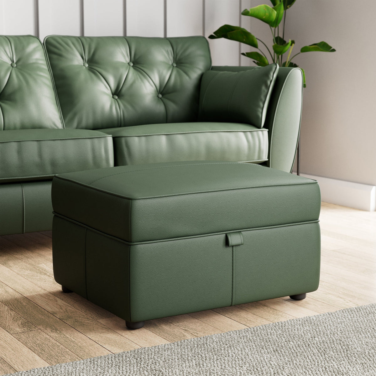 Edison Leather Storage Footstool