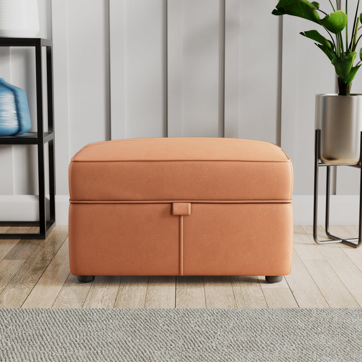 Edison Leather Storage Footstool