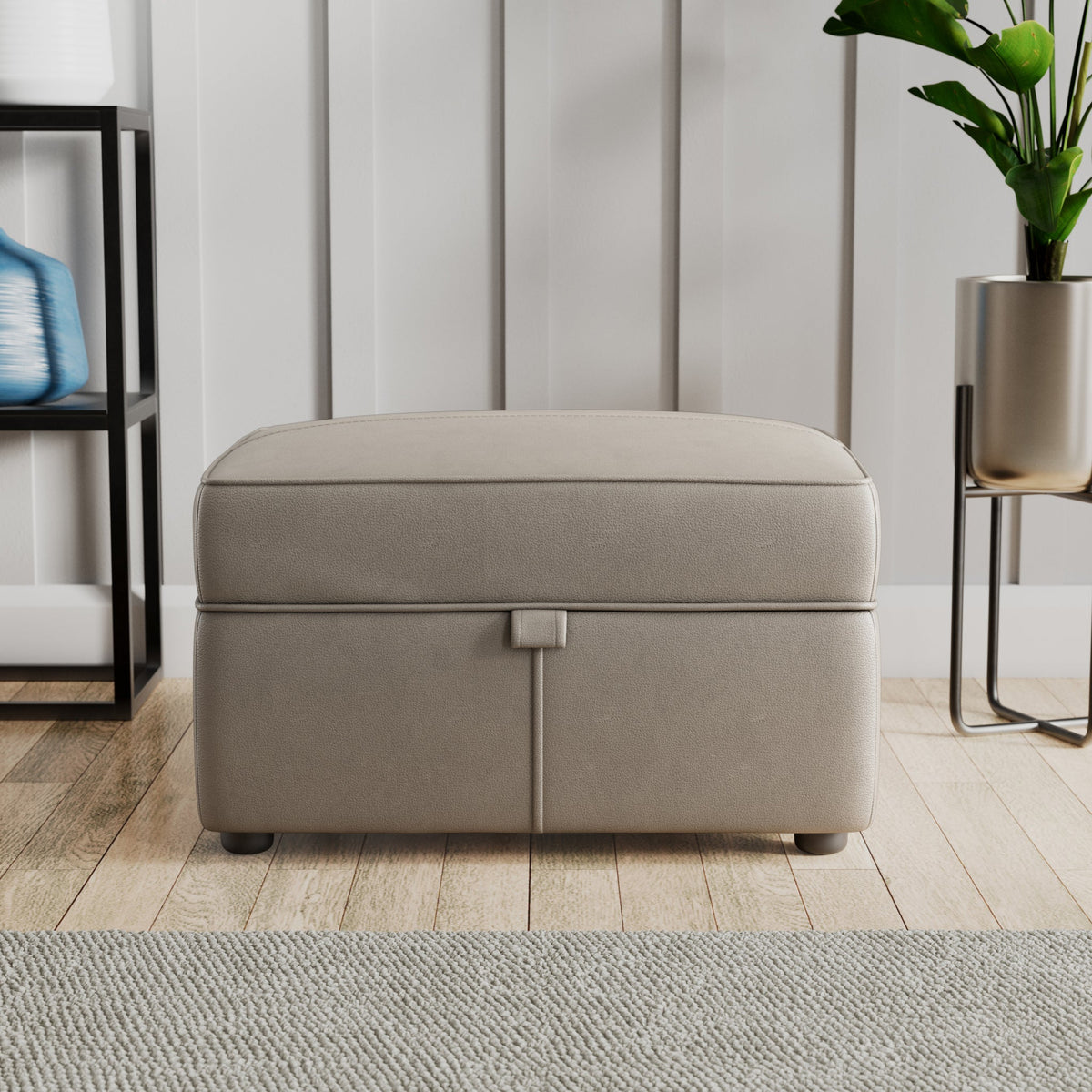 Edison Leather Storage Footstool